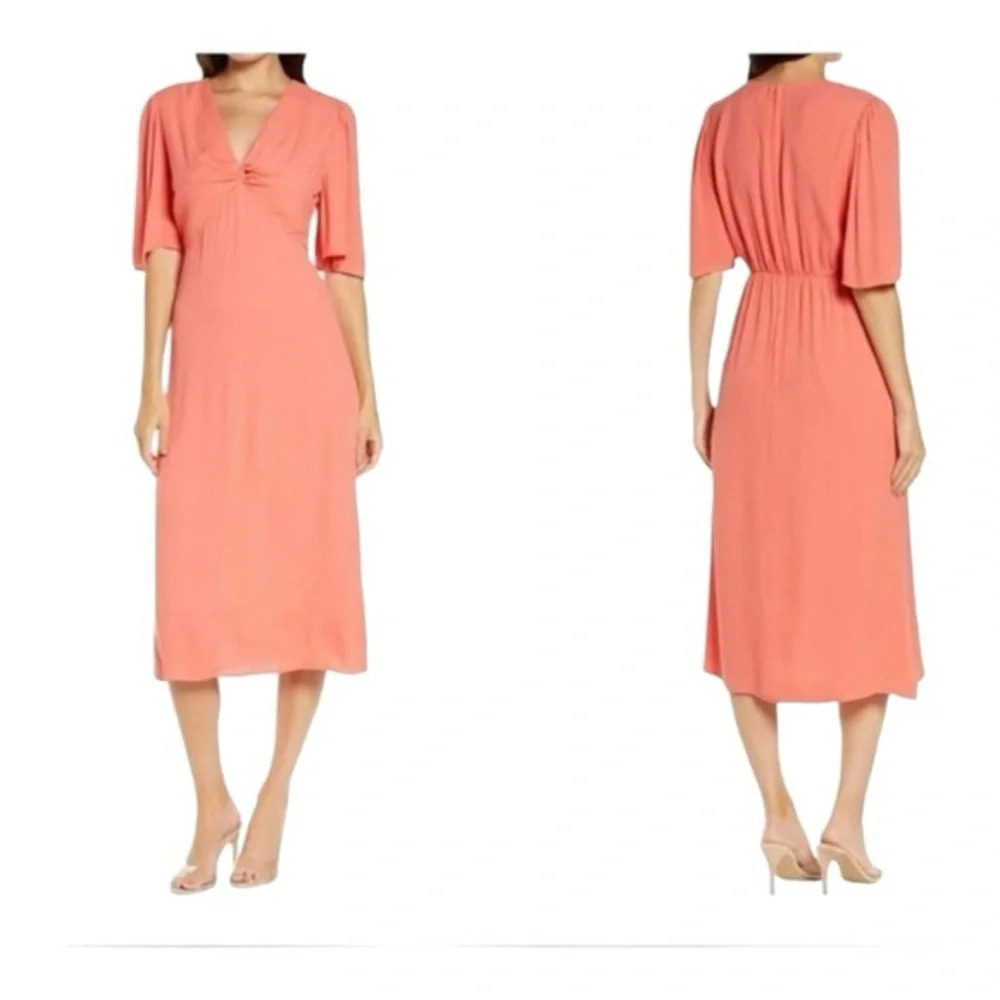 Chelsea 28 Twist romantic Front Midi‎ Dress NWOT